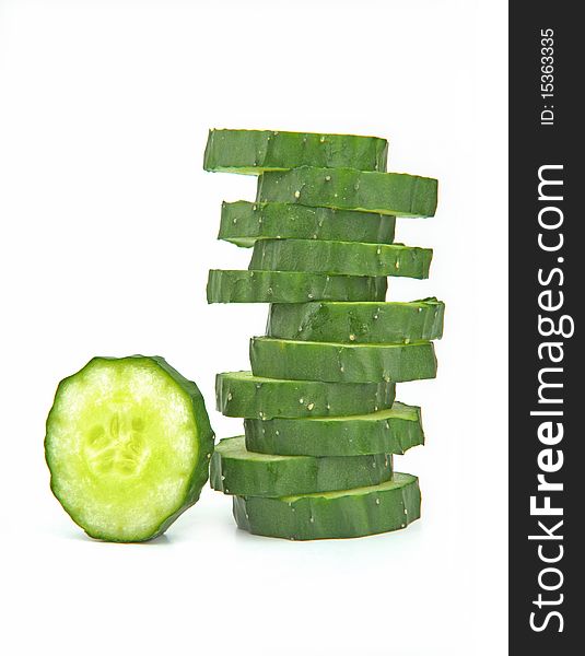 Stacked of fresh cucumber slice. Stacked of fresh cucumber slice