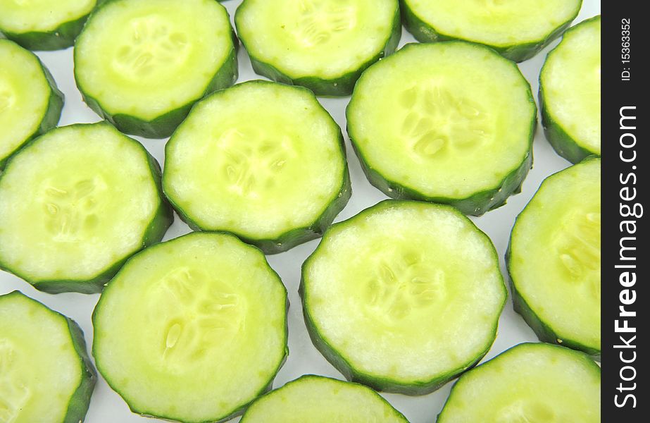 Fresh cucumbers slice constitute
background