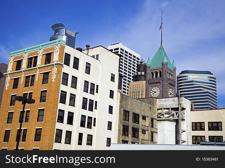 Colorful Buildings in Minneapolis, Minnesota.