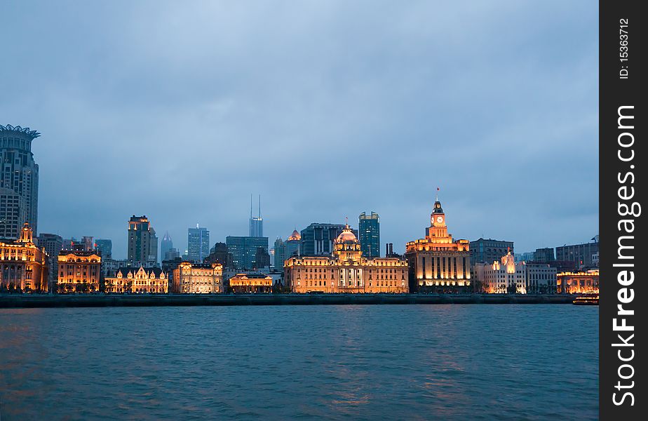 The most popular tourist spot in Shanghai  - The Bund district - Old Part of Shanghai