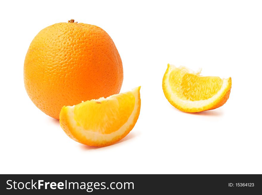 Fresh ripe orange on white background (isolated, clipping path). Fresh ripe orange on white background (isolated, clipping path)