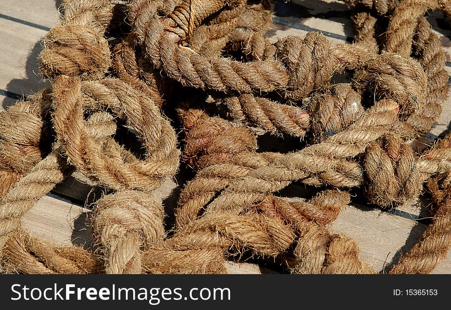 Sailing tackle on a deck. Sailing tackle on a deck