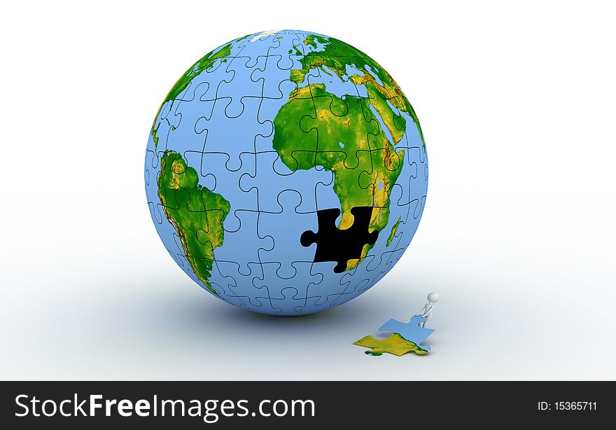 With a big puzzle makes up the Earth. With a big puzzle makes up the Earth