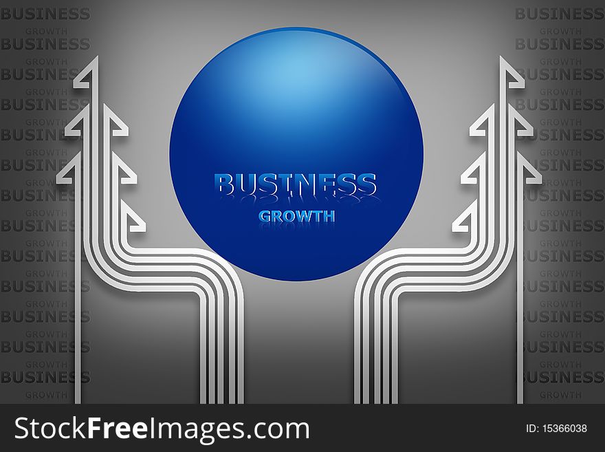 Digital illustration of arrow and business growth