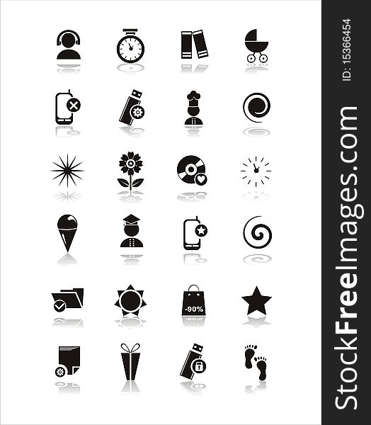 Set Of 21 Different Icons