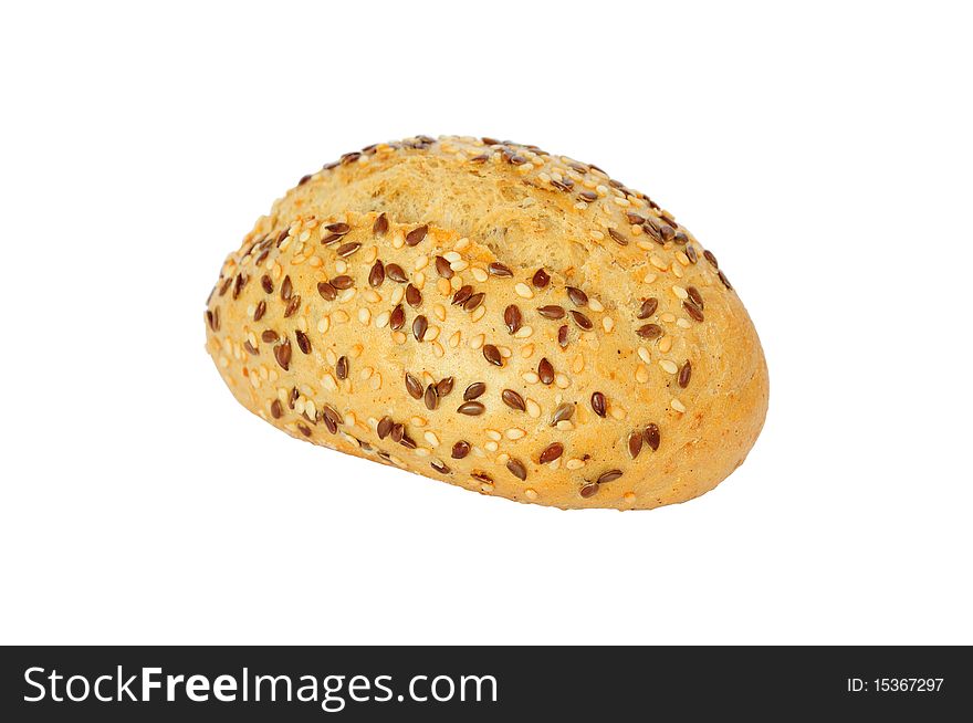 Isolated small fresh tasty bun with sesame