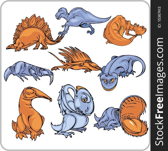 Different dinosaurs, in various poses. Different dinosaurs, in various poses.
