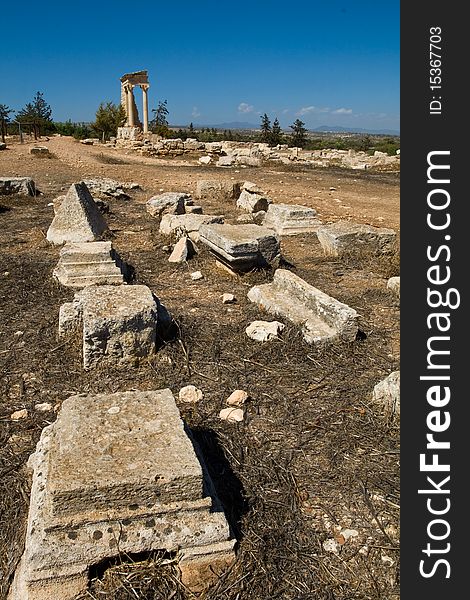 Ruins at the Sanctuary of Apollon Ylatis, Cyprus.