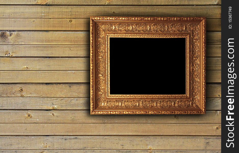 Wood texture with picture frame