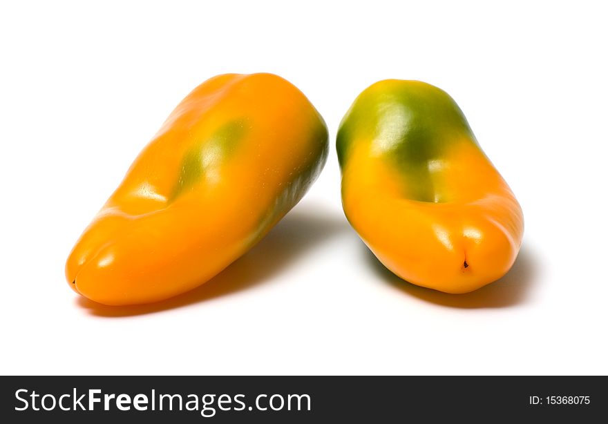 Yellow pepper isolated on a white background. Yellow pepper isolated on a white background.