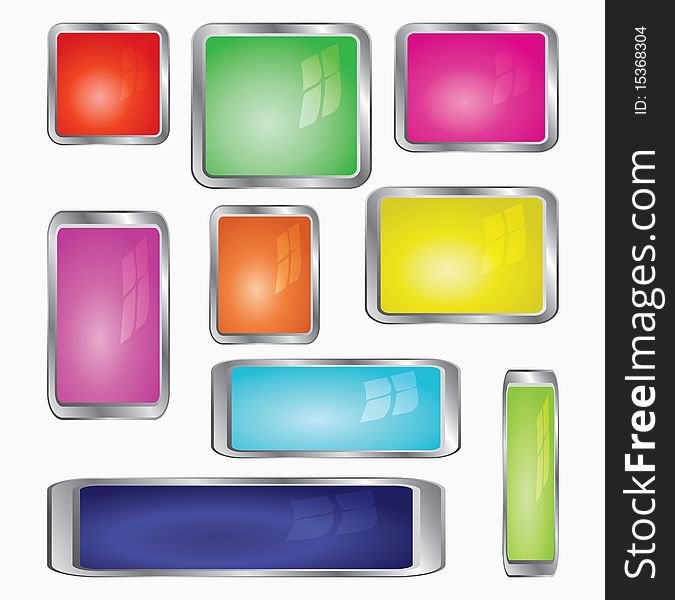 Illustration of various color computer icons