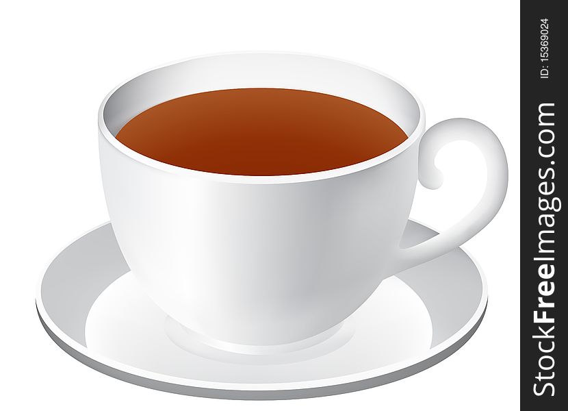 Illustration of the cup of tea isolated over white background