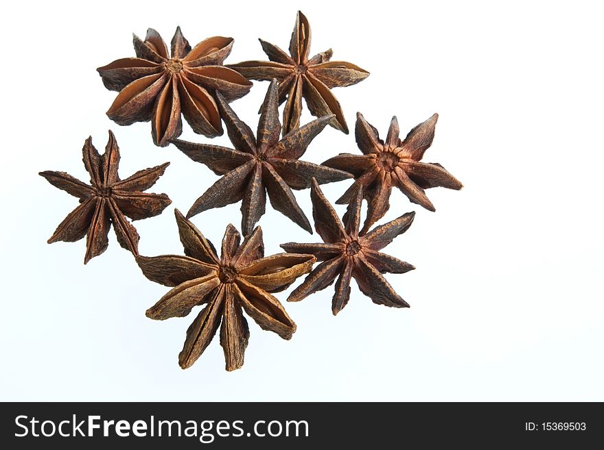 A collection of the star-shaped star anise