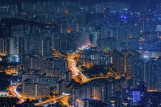 Aerial View Of Hong Kong Downtown, Republic Of China. Financial District And Business Centers In Technology Smart City In Asia. Stock Image
