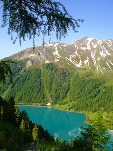 View Of The Neves Stausee In South Tyrol Stock Photo