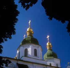 Gold Domes Of St. Sophia Cathedral. Kyiv, Ukraine. Royalty Free Stock Images Gold Domes Of St. Sophia Cathedral. Kyiv, Ukraine. Royalty Free Stock Images