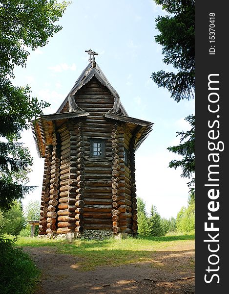 Old wooden church in Russia