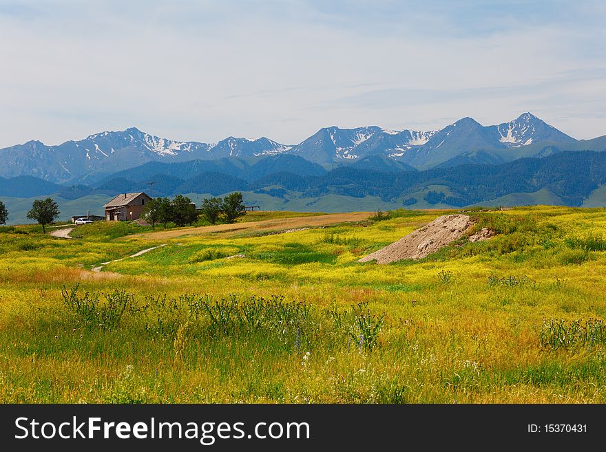 Beautiful mountain landscape in the spring