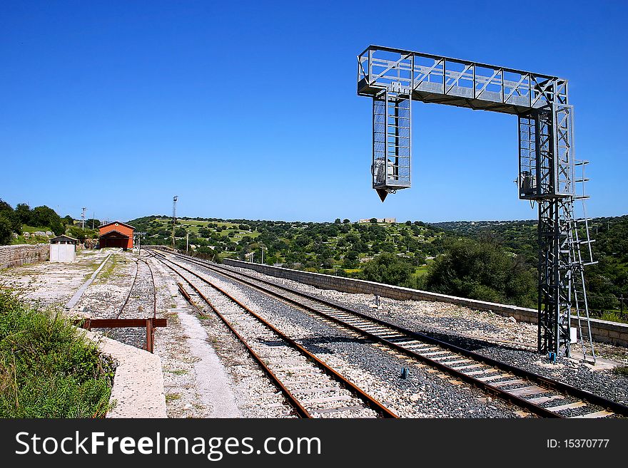 Railway In Sicilian Countryside