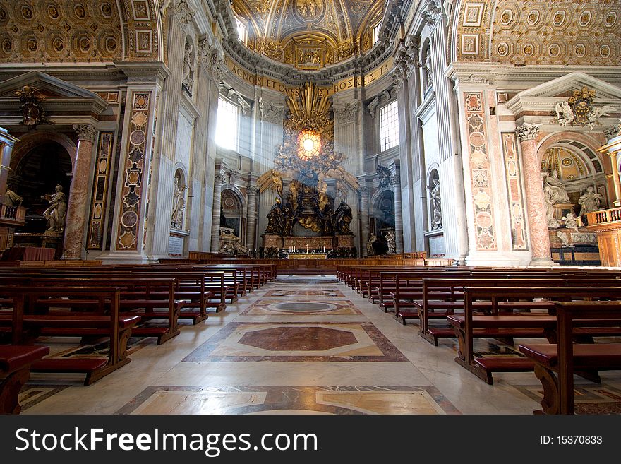 Interior of Saint Peter s dome Rome, Italy.