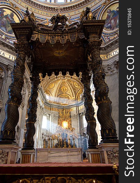 Interior of Saint Peter's dome (Basilica di San Pietro) Vatican Town, Rome, Italy. Interior of Saint Peter's dome (Basilica di San Pietro) Vatican Town, Rome, Italy.