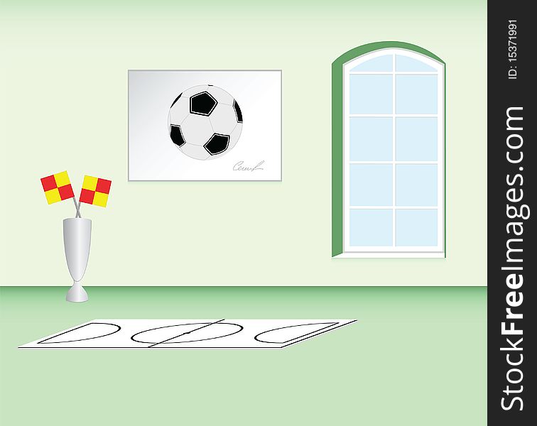 Children's room in the style of my best game - football