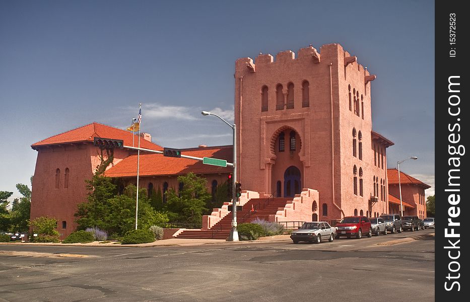 The historic Masonic Hall in Santa Fe, New Mexico