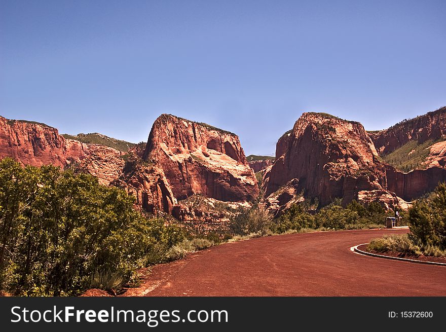 Kolob Canyon Peaks from Zion Canyon National Park in Utah