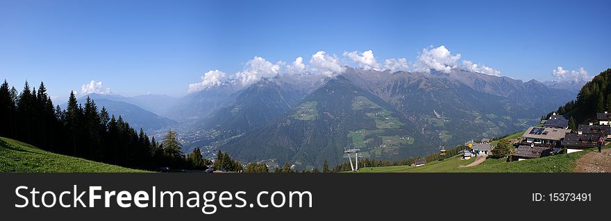 Panoramic Image Of The Texel Group In South Tyrol