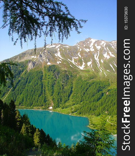 View Of The Neves Stausee In South Tyrol