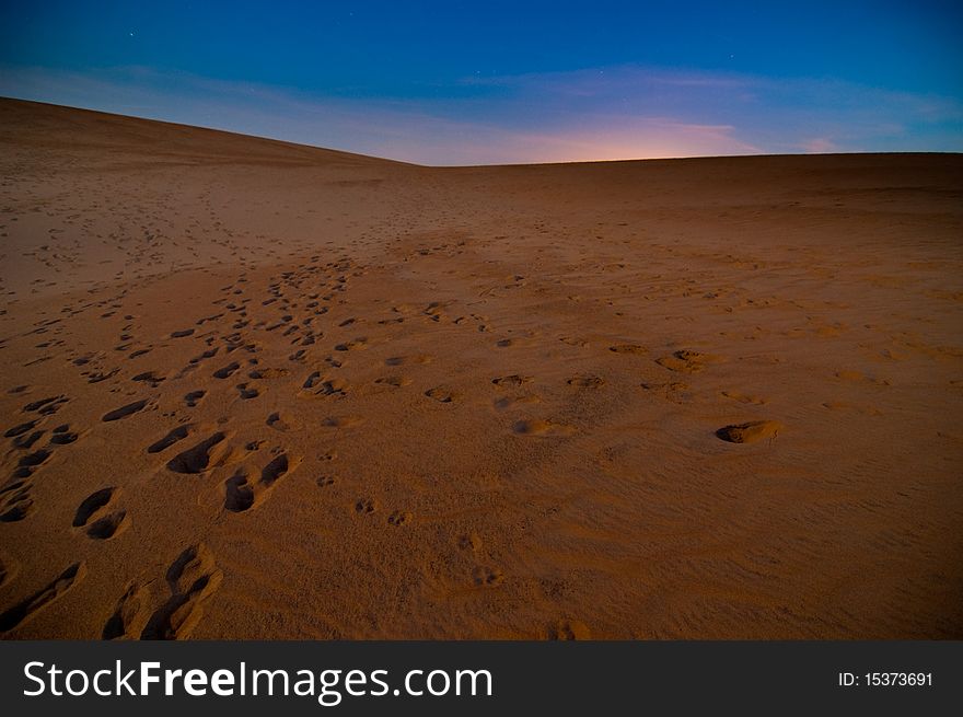 Sand dunes at sunrise