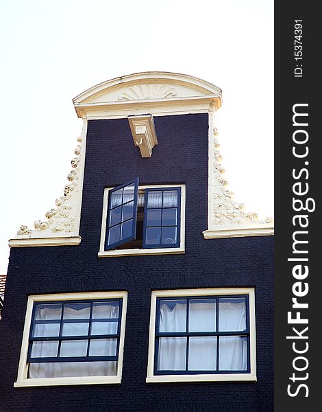 Facade of historical building in amsterdam. Facade of historical building in amsterdam