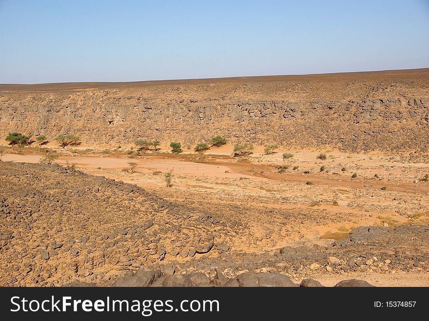 Landscape in the desert of Libya, in Africa. Landscape in the desert of Libya, in Africa