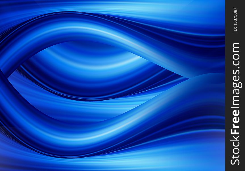 Blue dynamic waves with light effects. Abstract background. Blue dynamic waves with light effects. Abstract background