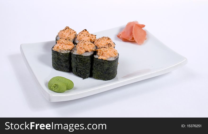 Photo of rolled and sushi