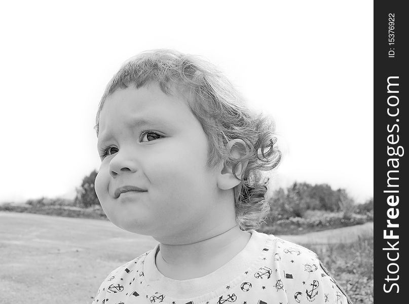 Monochrome portrait of a child. Monochrome portrait of a child