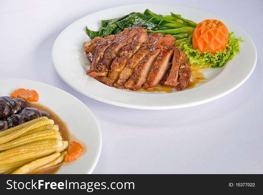 Chinese baked sliced pork