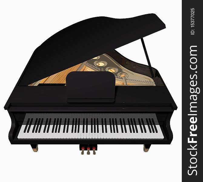 Gand piano isolated on a White background