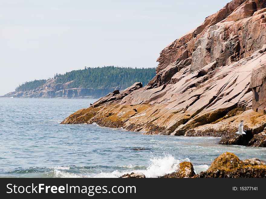 Ocean and rocks in Maine. Ocean and rocks in Maine