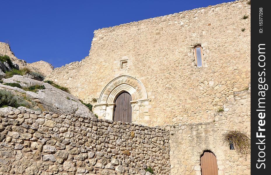 Details of an ancient fortress in Sicily