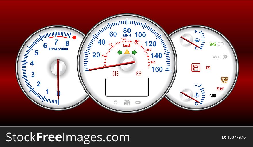 Speedometer And RPM Gauge Cluster