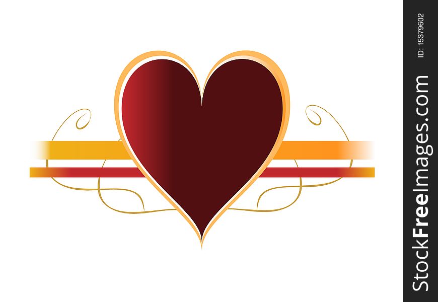 hearts with golden backgrounds on white background. hearts with golden backgrounds on white background