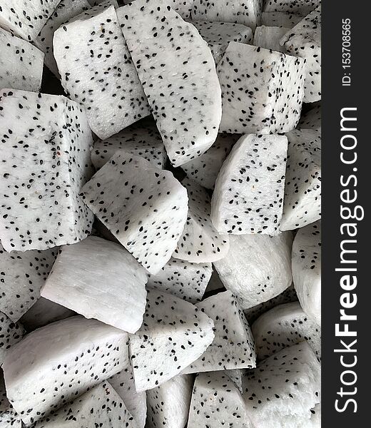 Close up of dragon fruit. dragon fruit background