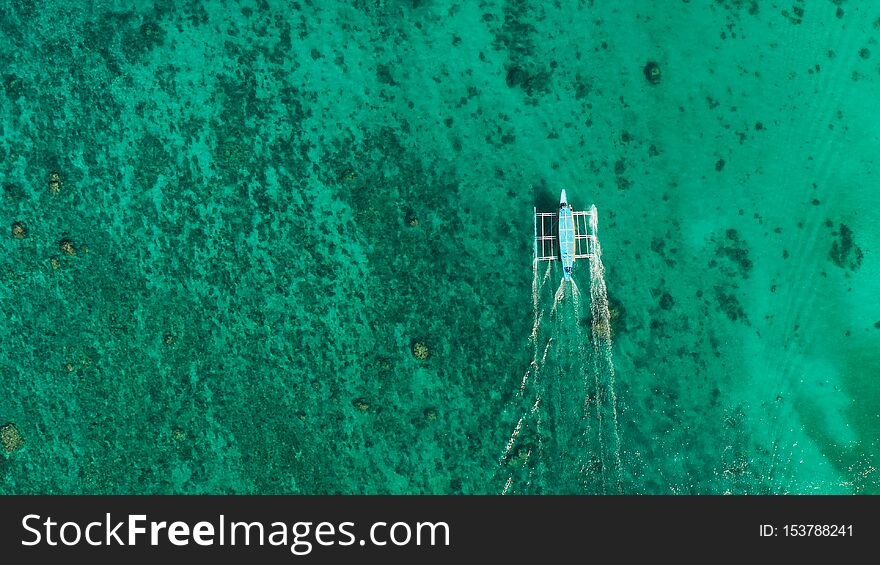 Wide Tropical Beach With White Sand, View From Above.