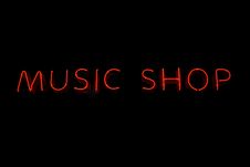 Music Shop Neon Sign Royalty Free Stock Photo