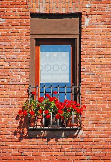 Window In Old Brick Wall Royalty Free Stock Photo