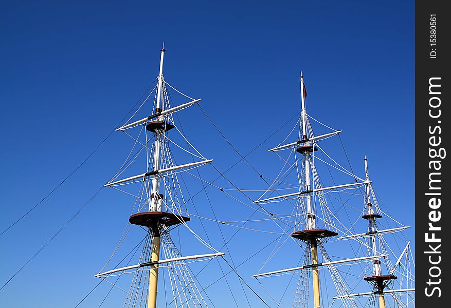 Ship mast on celestial background