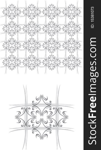 Ornament for decorative background isolated on the white. Illustration