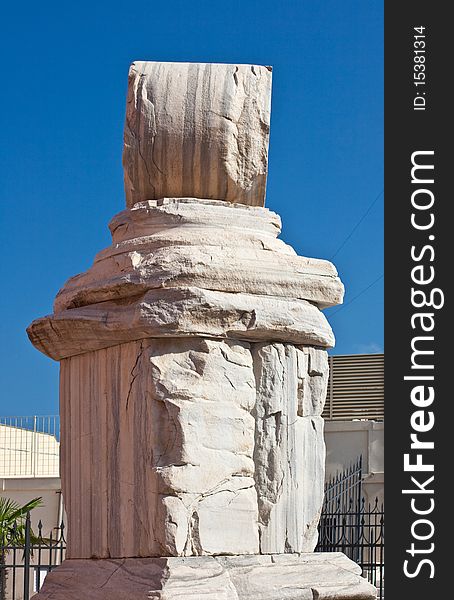 Ruin roman column in Brindisi, Trieste. Ruin roman column in Brindisi, Trieste