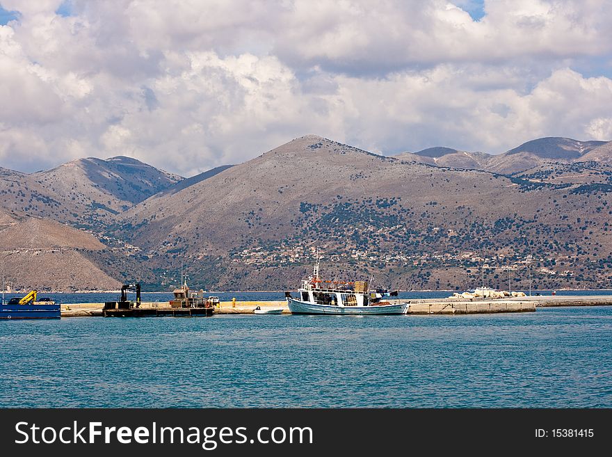 View of boats in the sea. View of boats in the sea